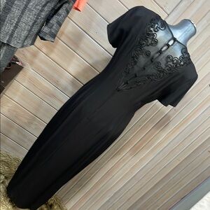 SL Fashions Black Maxi Dress with Lace Detail